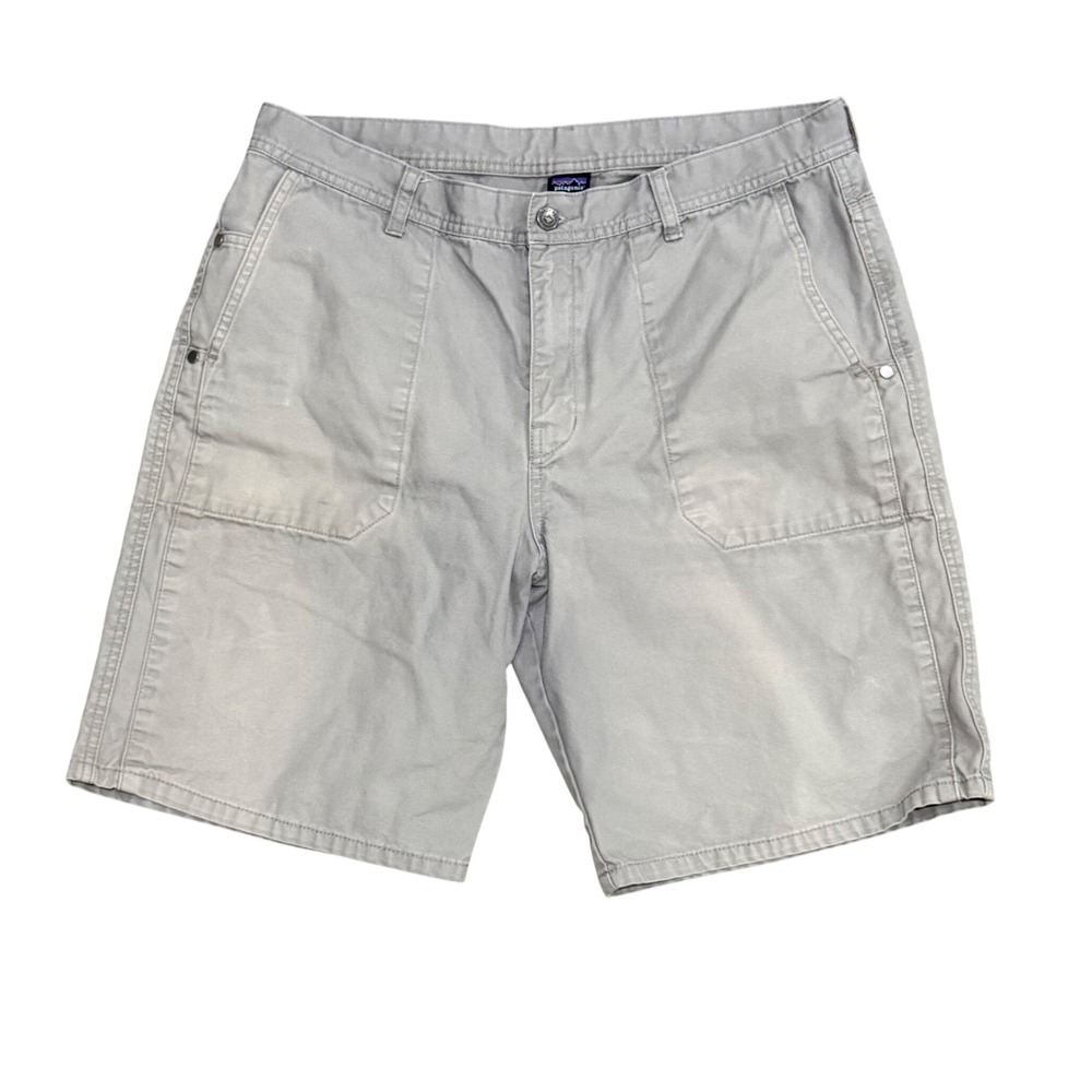 Patagonia Mens Organic Cotton Canvas Utility Shorts Gray Size 36 Hiking Outdoor